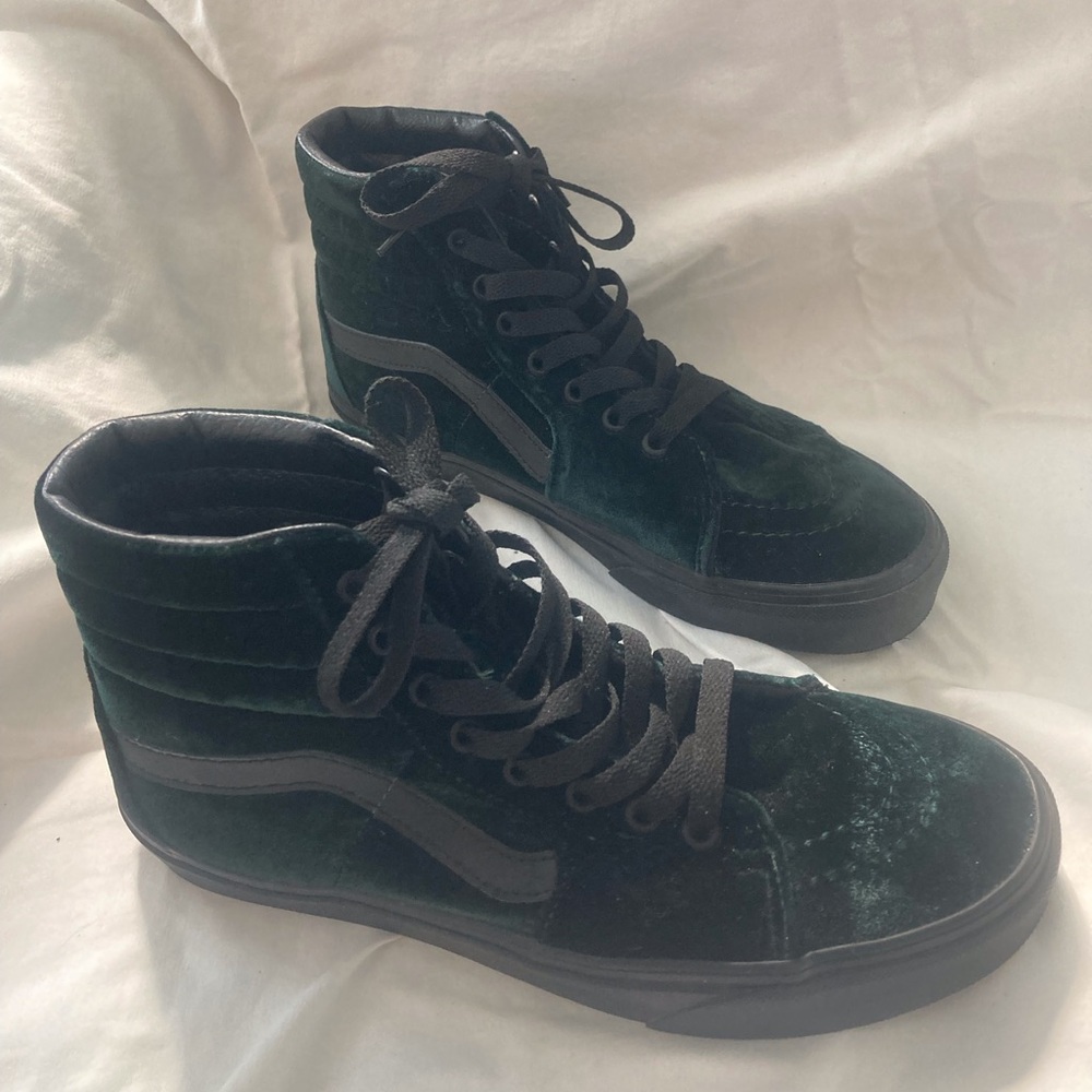 Velvet Green High Top Vans